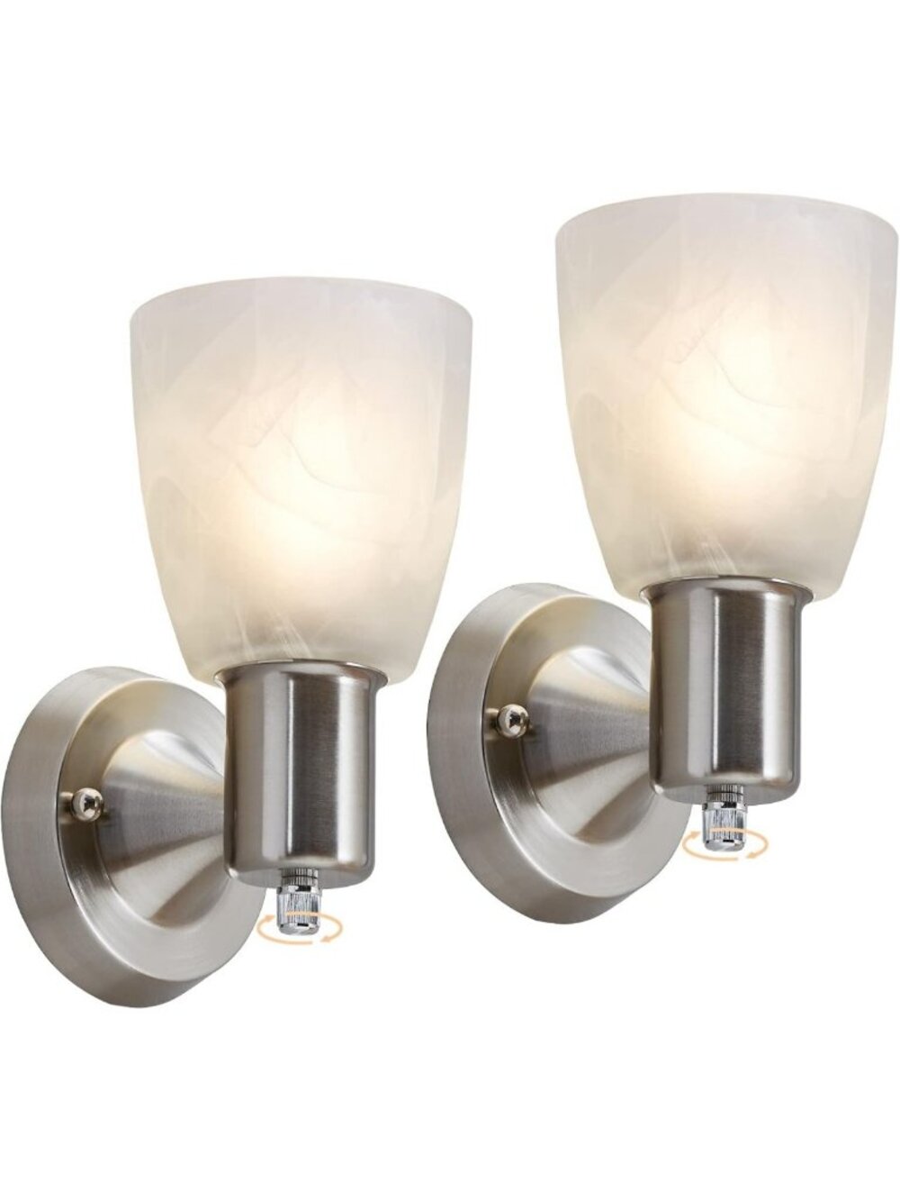 Stylish Brushed Nickel Wall Sconces Set of 2 - Modern Vanity Lights for Bathroom